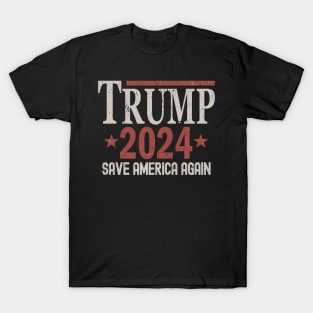 Distressed Trump 2024 - Save America Again T-Shirt